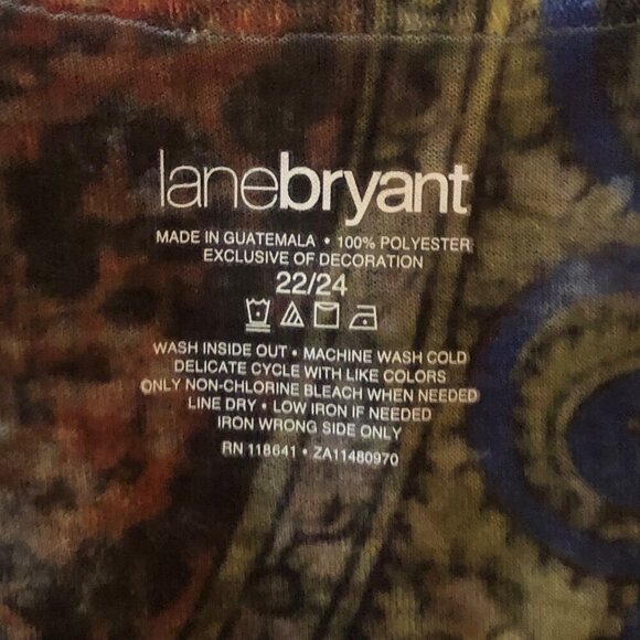 Women's Plus Size Top Printed Designs and Paisleys Gold Studded Detail Size 22/2 - Picture 5 of 9